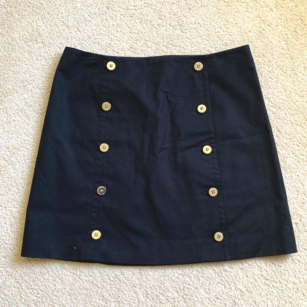 Michael Kors Black Front Buttoned Skirt